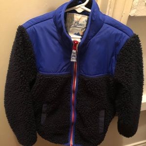 J. Crew Boys Sherpa Jacket Small Faux Fur Nylon